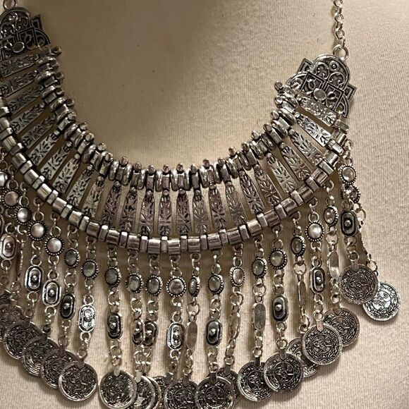Silver Statement Necklace #J3 - Picture 2 of 10